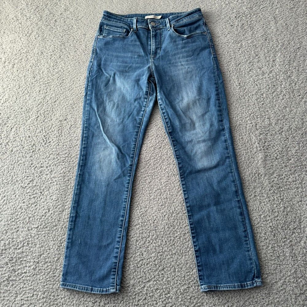 Levis Jeans Womens 10 Blue Classic Mid Rise Skinny Straight Stretch Denim Medium